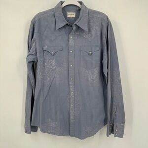 Stetson Mens Western Pearl Snap Shirt Size L Cowboy Ranch Americana Heritage